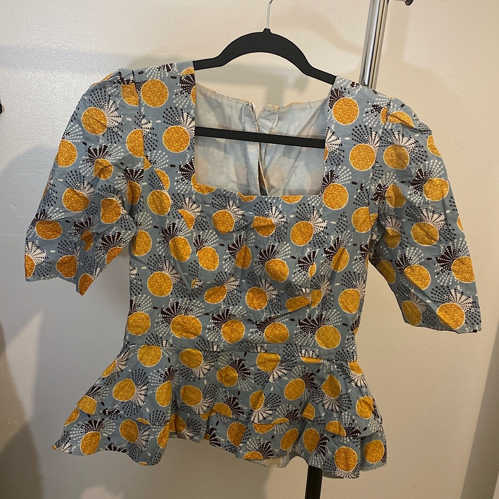 Custom African Print Peplum Top